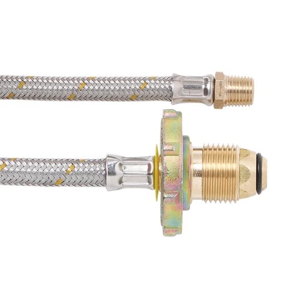 6 Mm Stainless Steel Pigtail 1/4″ Npt M X Pol H/wheel (450 Mm)