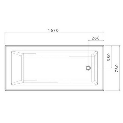 Newbury 1675mm Bath 280L Acrylic White