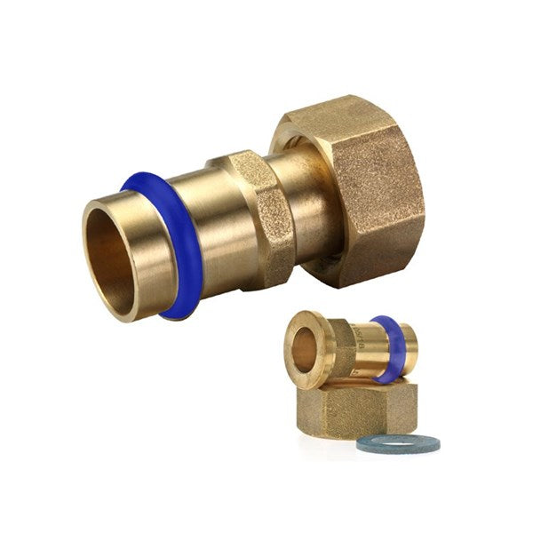 Swivel Nut FI Adapter Straight DN20 X 3/4FI Flat Lead Free