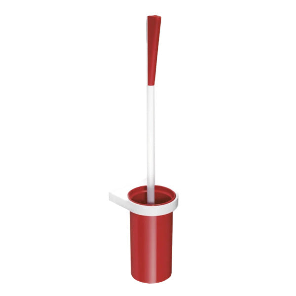 HEWI Dementia Toilet Brush Unit Wall Mounted White Holder with Ruby Red Container