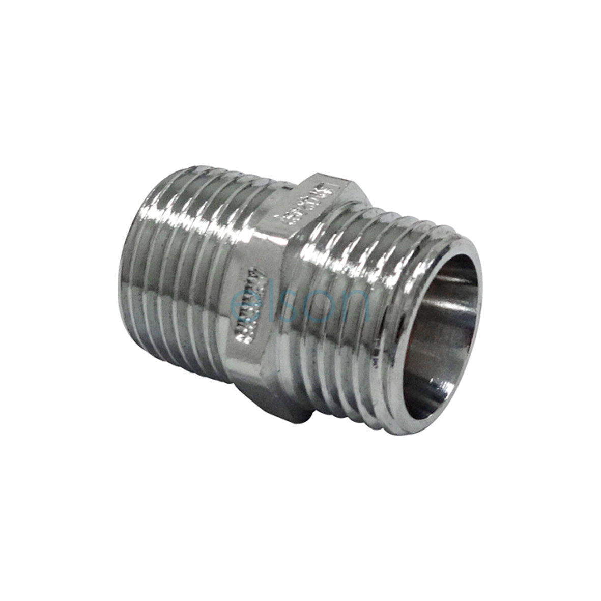 NIPPLE HEXAGON 15mm CHROME