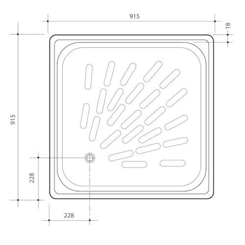 Mayfair Shower Bath 915mm x 915mm Steel White