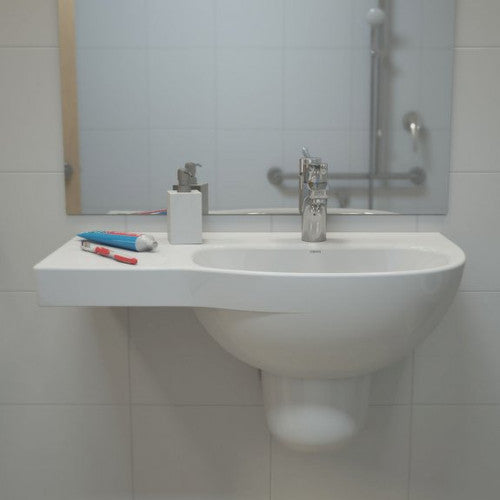 Care 700 Wall Basin with Left Hand Shelf (with GERMGARD®) - 1TH