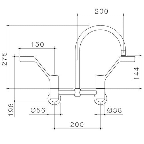 G Series+ Exposed Wall Sink Set (200mm outlet + 150mm handles)
