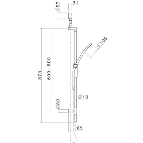 Bliss Rail Shower Chrome 3Star