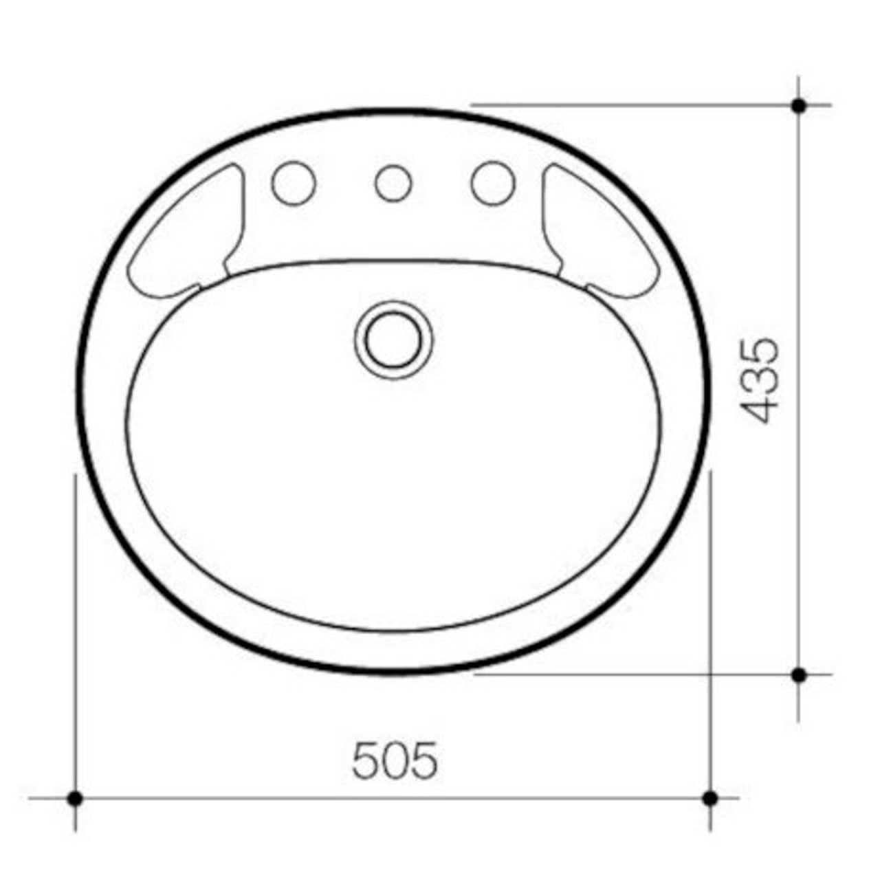 Stylus Symphony Vanity Basin - 3 Tap Hole