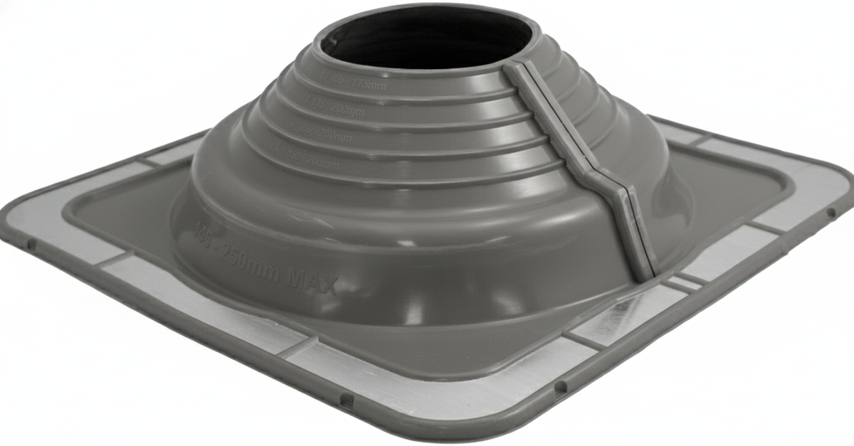 FlashRite #6 EPDM Roof Flashing - Grey, 150-230mm Pipe Range, Metal Roof | AFE6G150-230