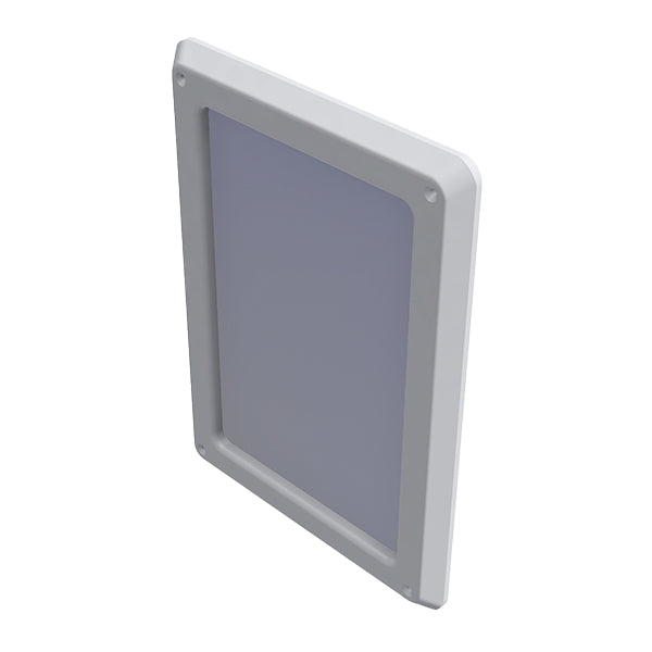 Wallgate Anti-Ligature, Anti-Vandal Polycarb Mirror with Solid Surface Surround Front Fixed 250 x 35