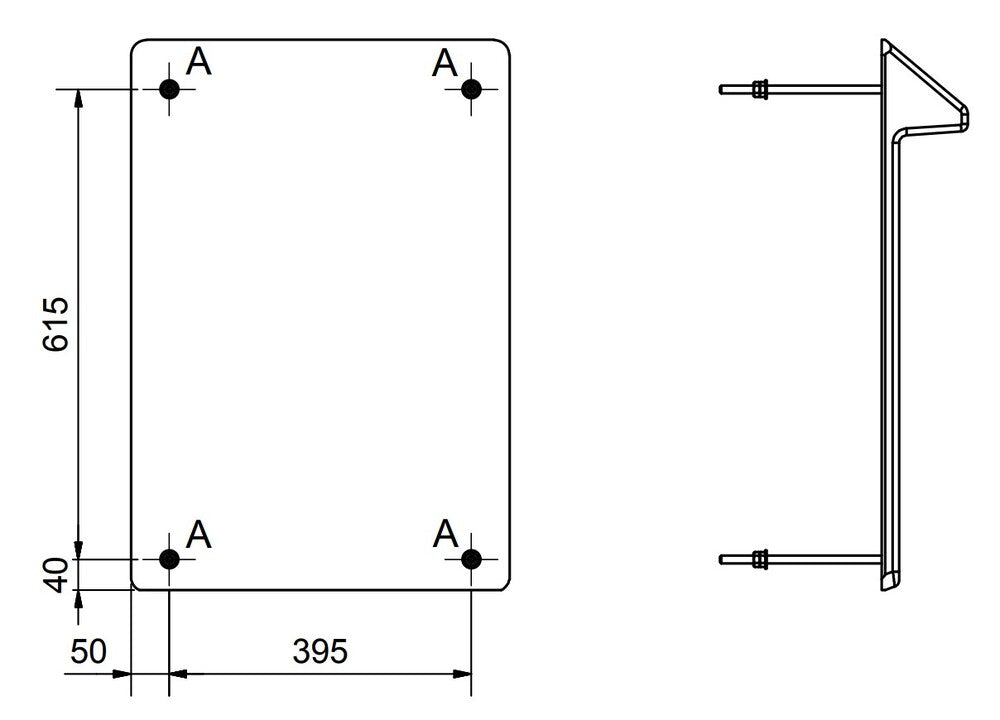Wallgate Anti-Ligature Solid Surface Combined Mirror & Shelf 495 x 720 - White