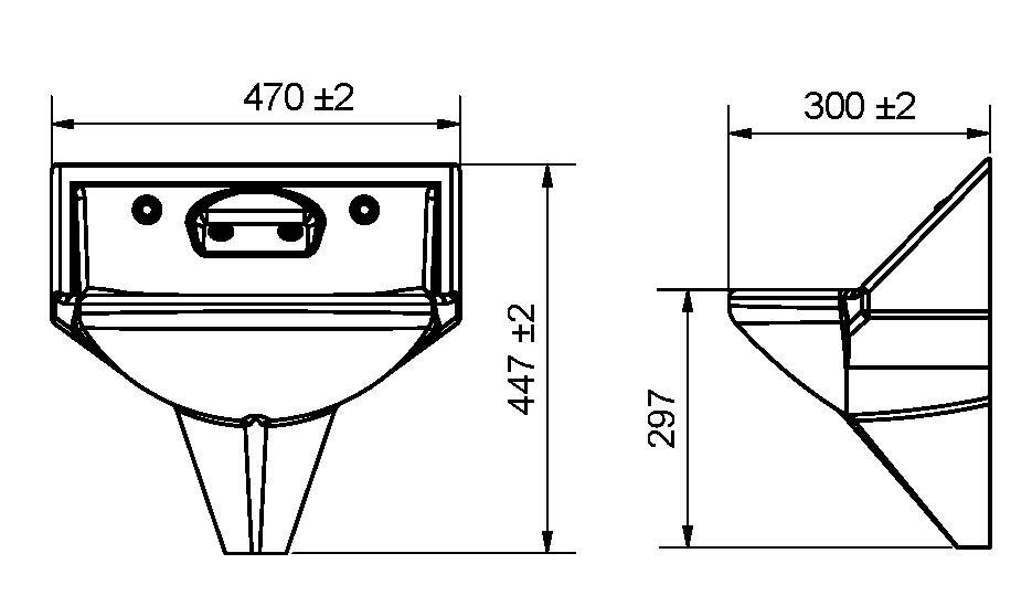 Wallgate Anti-Ligature, Anti-Vandal Solid Surface High Secure Basin; 2 Out; 2 Piezo Activation - Whi