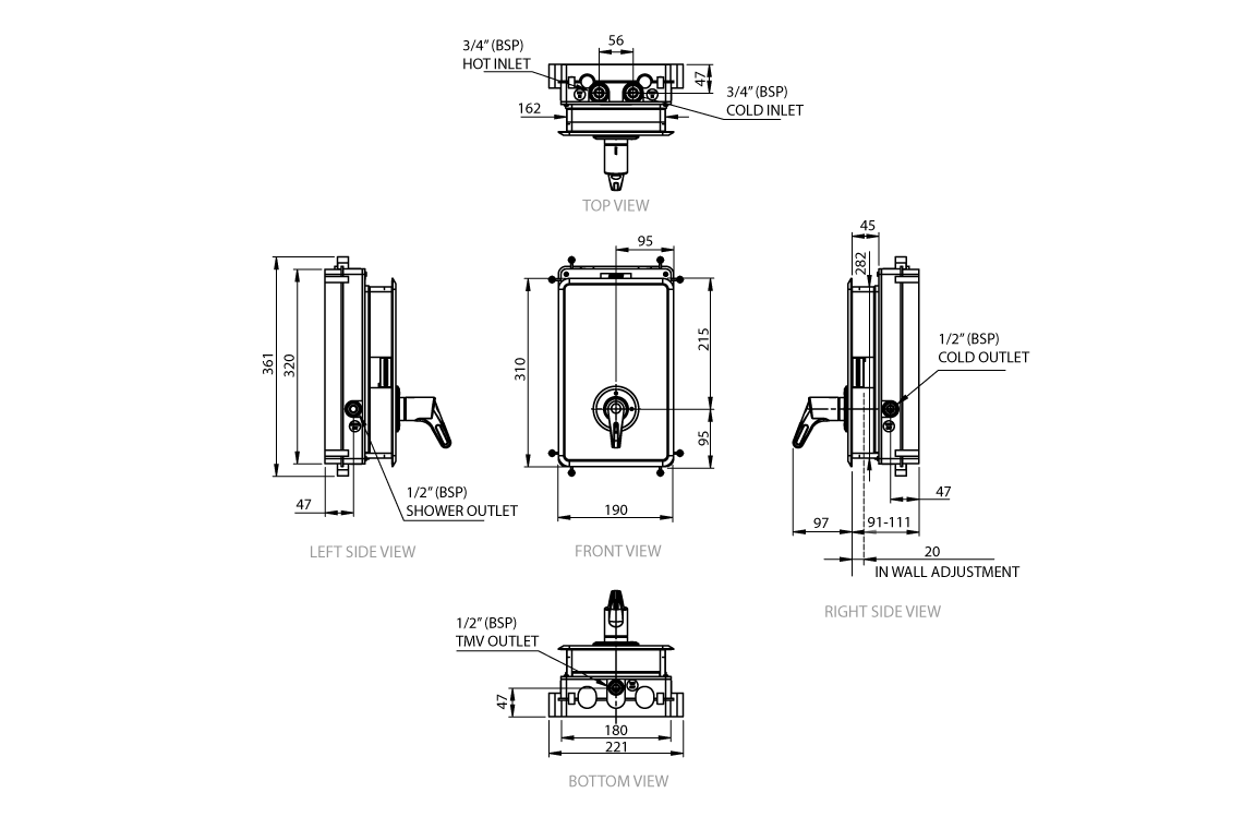 Aquablend® Health Point of Use TMV with Four Way Mixer – Wellbeing