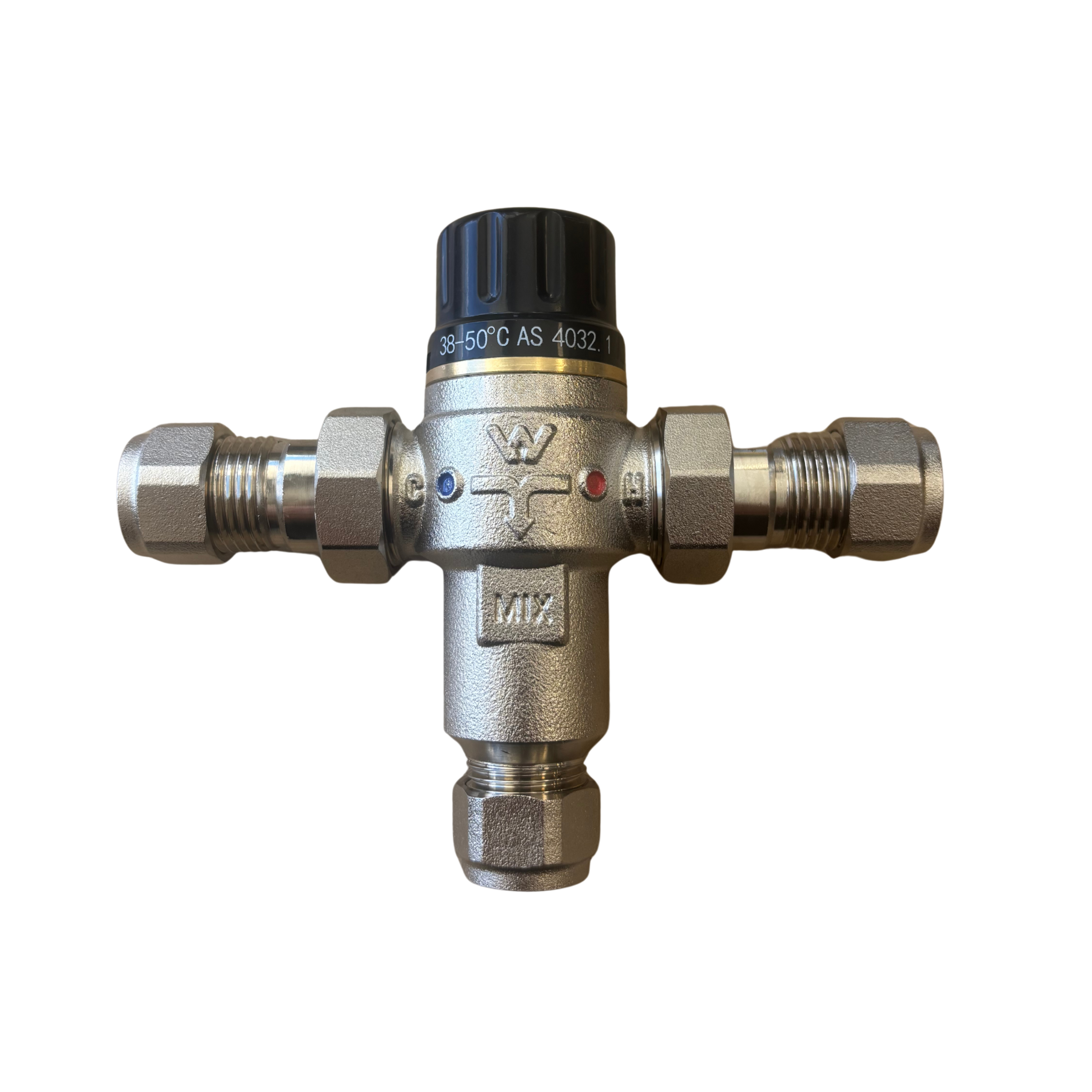 Bluegum 15mm Tempering Valve | Storage Hot Water System | Adjustable 38°C-50°C | WaterMark Approved Lead Free