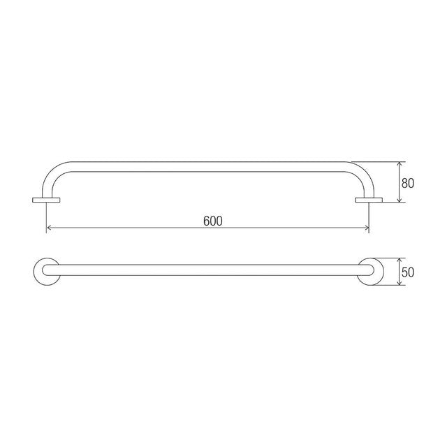 Comfort Towel Rail Single 600mm