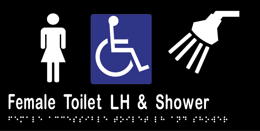 Female Accessible Toilet & Shower LH 160mmW x 150mmH