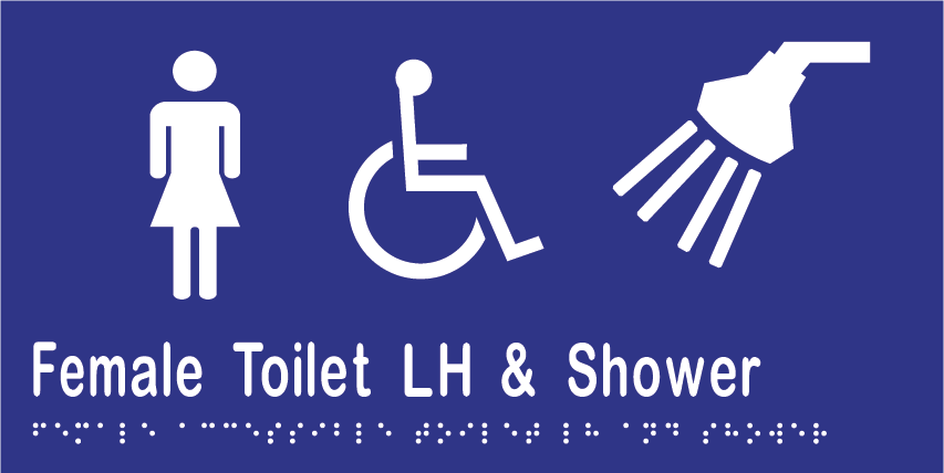Female Accessible Toilet & Shower LH 160mmW x 150mmH