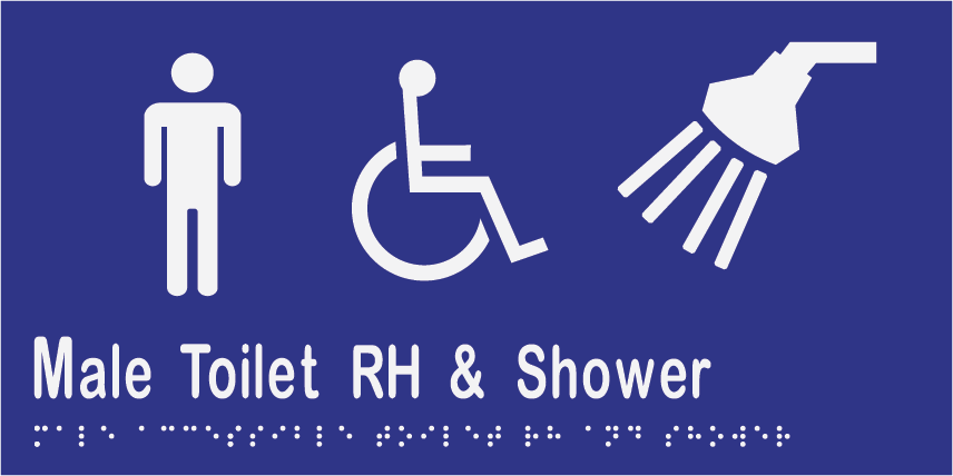 Male Accessible Toilet & Shower RH 300mmW x 150mmH