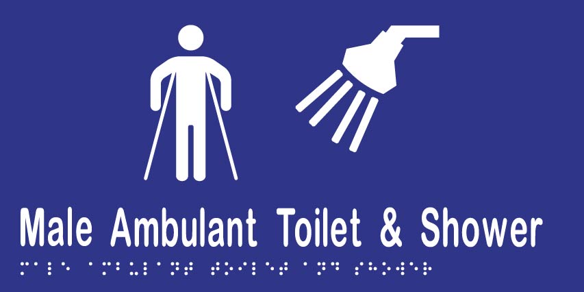 Male Ambulant Toilet & Shower 300mmW x 150mmH