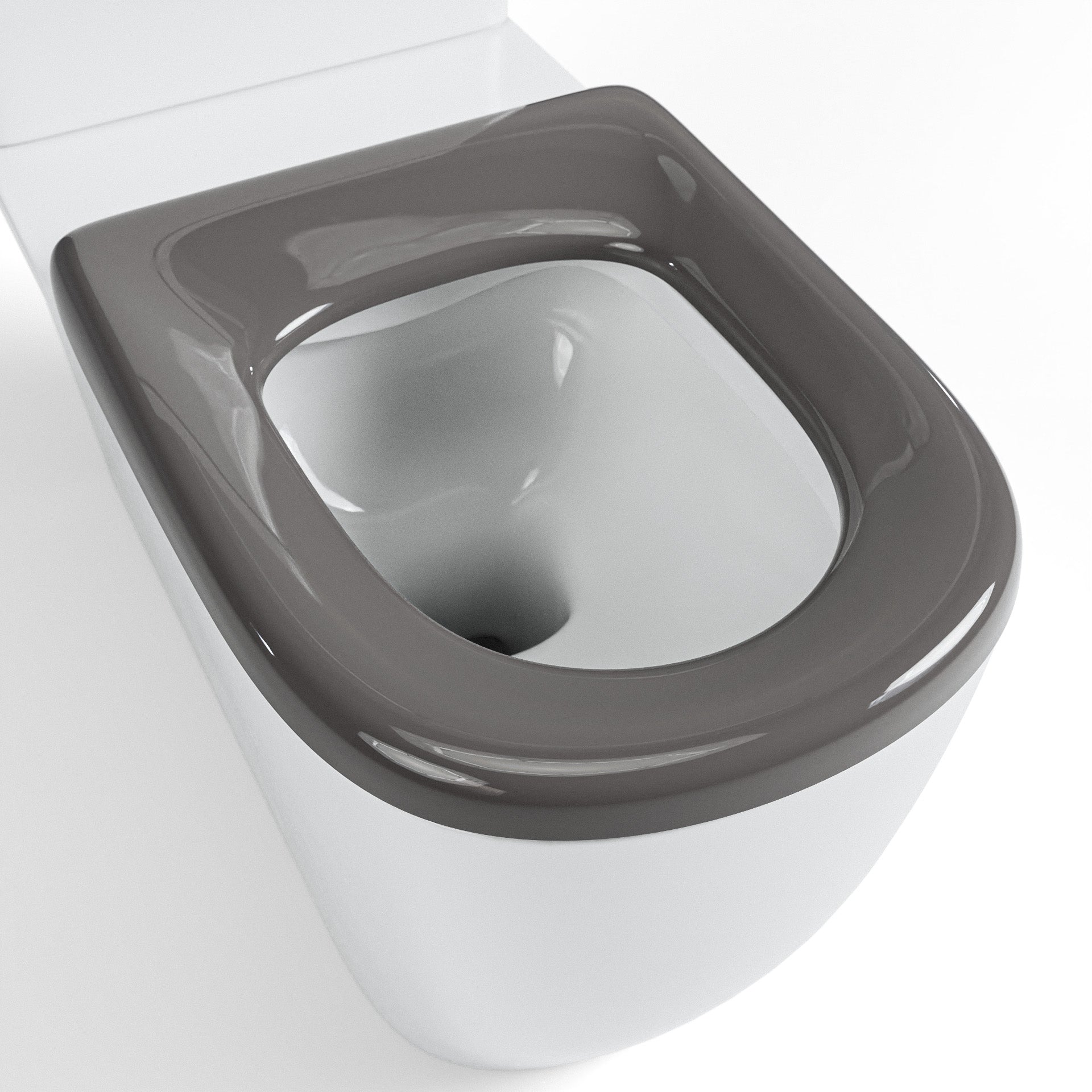 Disabled Back to Wall Rimless Toilet with Grey Seat and Grey Buttons - NDIS SDA