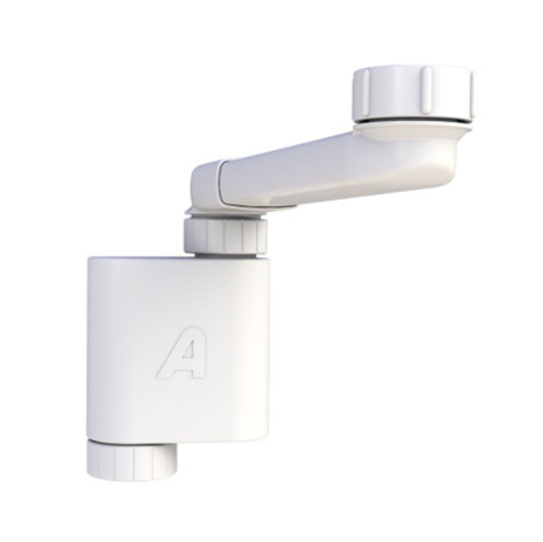 A white box trap and vanity space saver designed for plumbing, showing clean lines and minimal exterior dimensions.