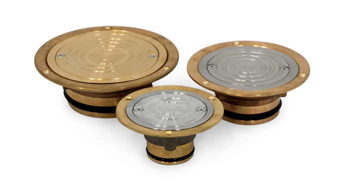 Cast Bronze Vinyl Cleanout - Stainless Steel Lid, 100mm