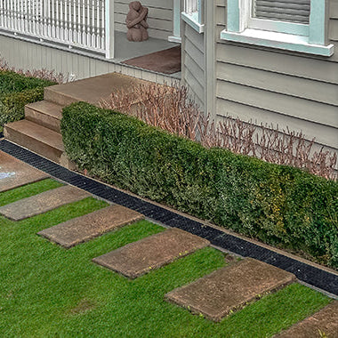 Strip drain in garden