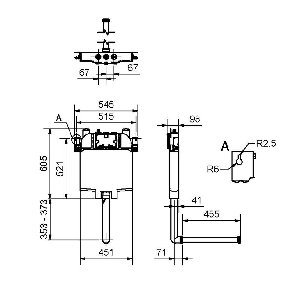 Wallgate Pneumatic Activated Concealed Slim - Line 4.5L & 6L Cistern Only