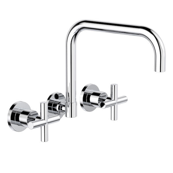 Cross Wall Sink Set - Chrome - Lead Free