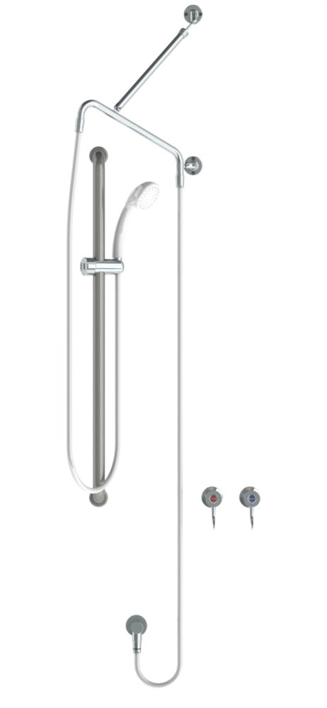 GalvinAssist® Hand Shower Kit with 900 x 32 SS Hygienic Grab Rail, ClevaCare® Shower & CliniLeve