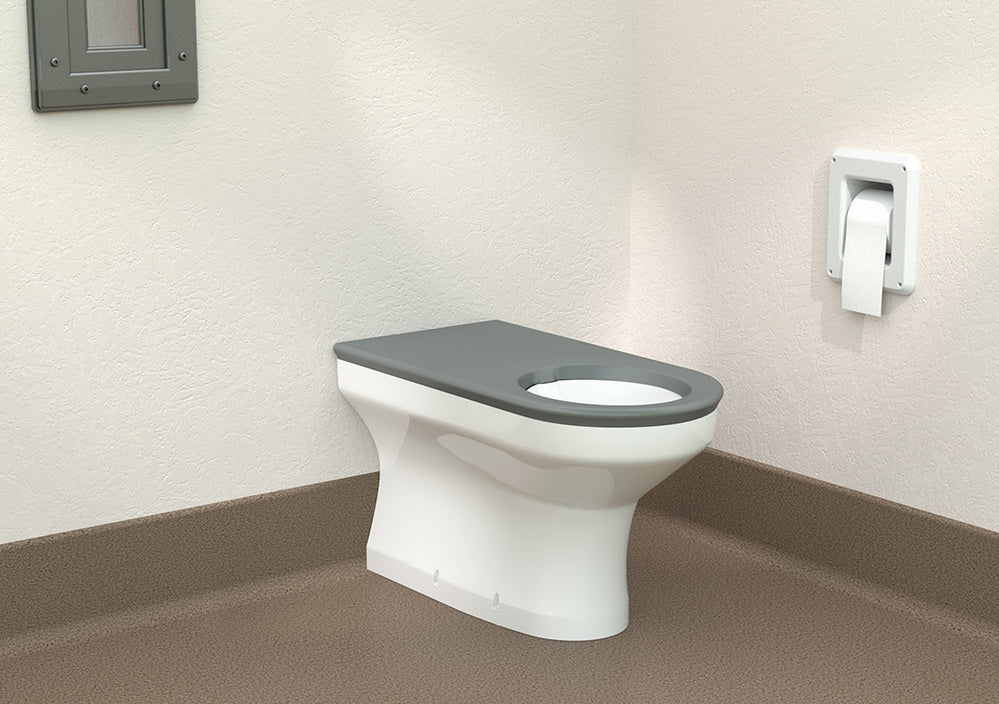 Wallgate Anti-Ligature, Anti-Vandal Disabled Solid Surface BTW Pan S&P with Grey Integ Seat 460x