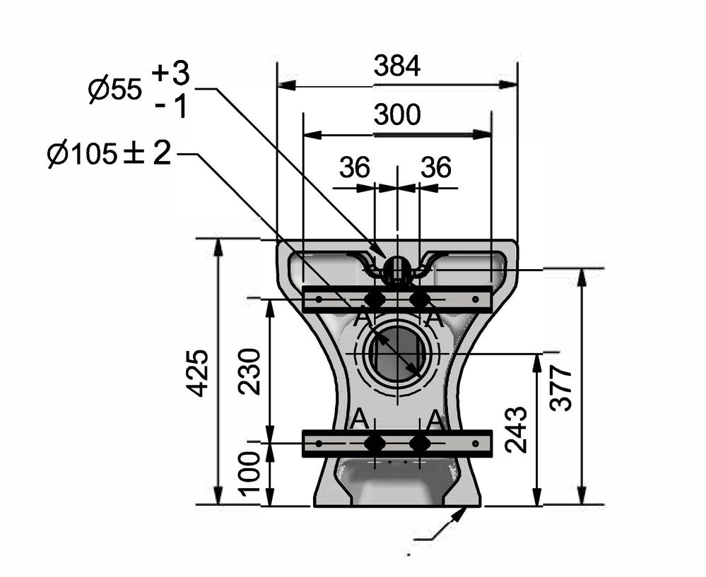 Wallgate Anti-Ligature, Anti-Vandal Solid Surface Back To Wall Pan S&P 425 x 691 with Seat Fixin