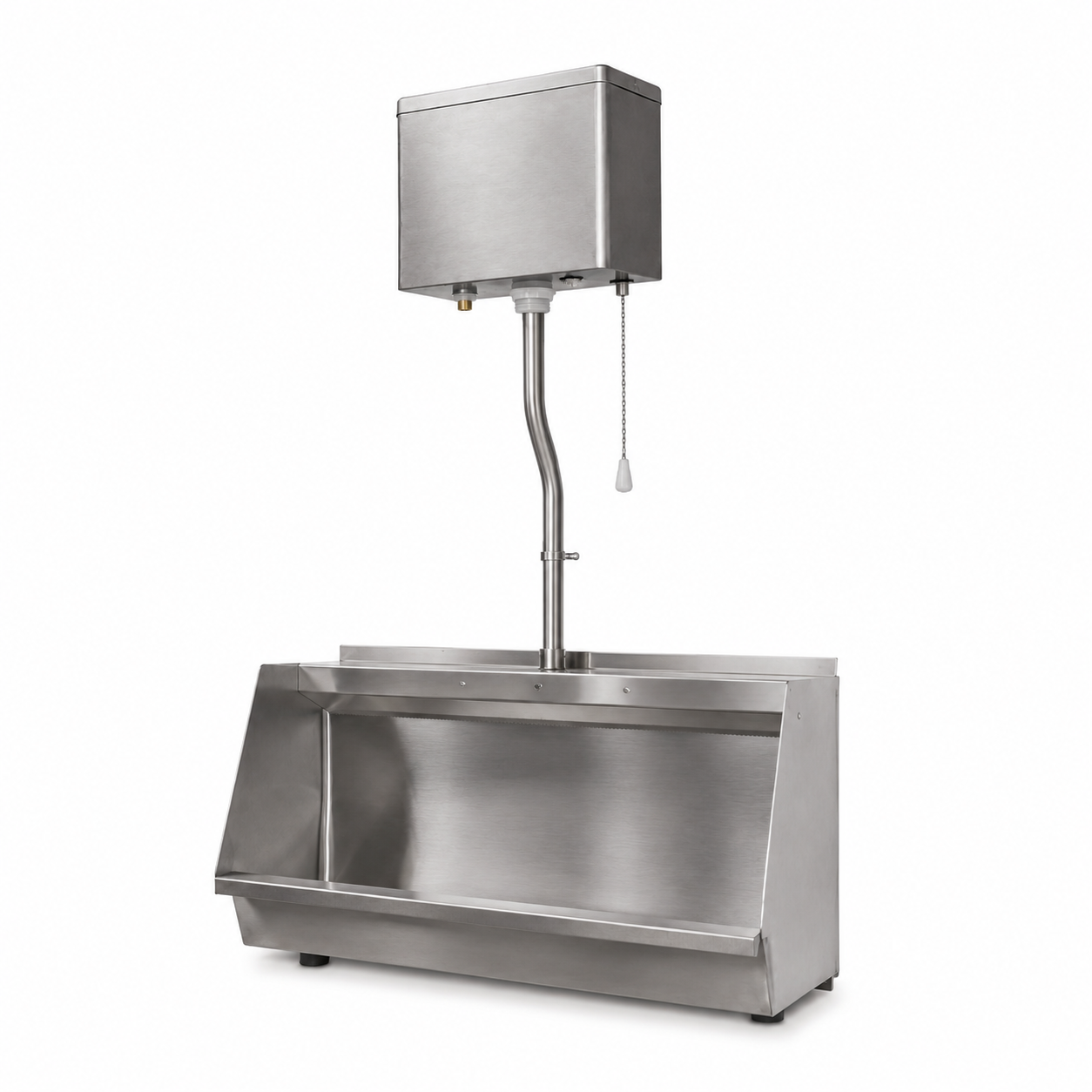 Stainless Steel Wall Hung Urinal Kit - 304 Grade, Complete with Cistern & Flushpipe, 600–2400mm | M-SWHUR-PCKIT Range