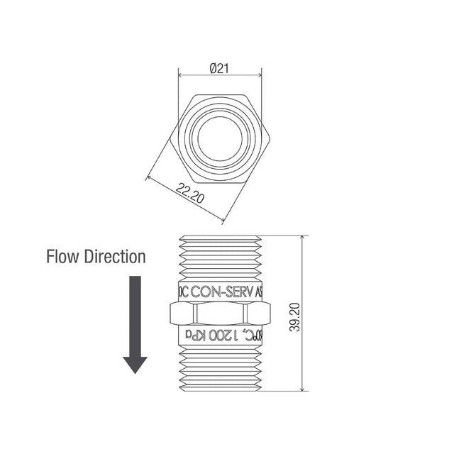 Dual Check/Non-Return 1/2" M & M Chrome WELS 6 Star - 4.5L/min