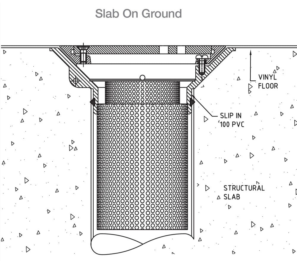 Indust Fl/Waste Combo - Stainless Steel Vinyl Grate 150X100PVC HDPE/CU & Stainless Steel Straine