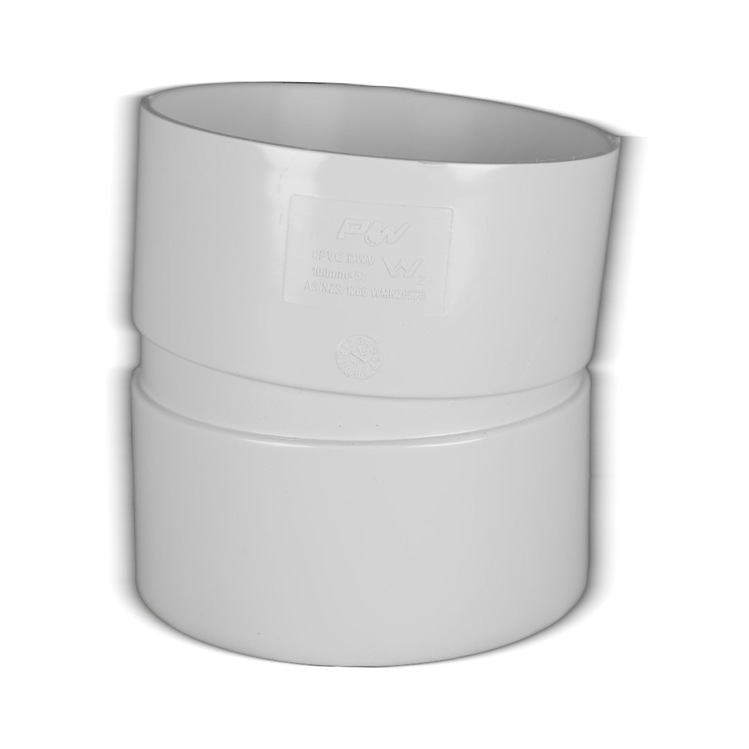 A white plastic plumbing bend with female and female plain connections.