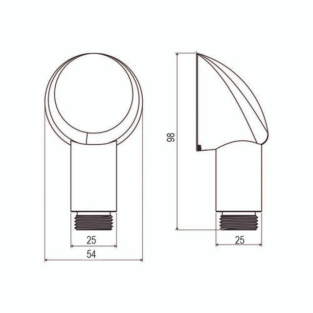 Anti-Ligature Wall Outlet Elbow with Dual Check Valve Chrome 12L/min