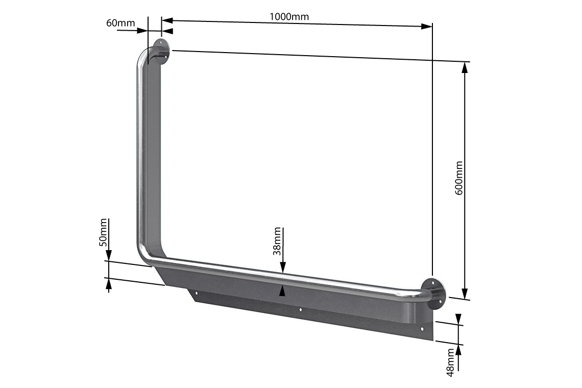 Wellbeing Anti-Ligature Grab Rail – Stainless Steel