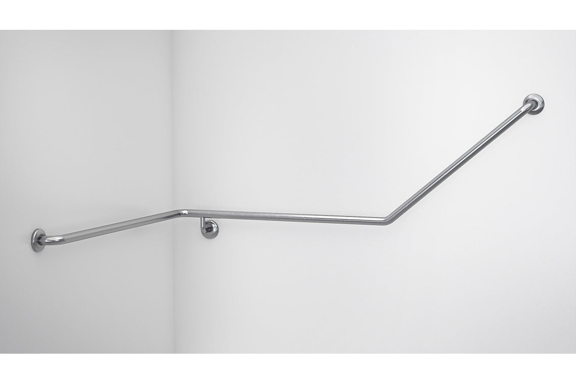 Wellbeing Accessible Toilet Angled Corner Grab Rail with 40° Bend – Left Hand