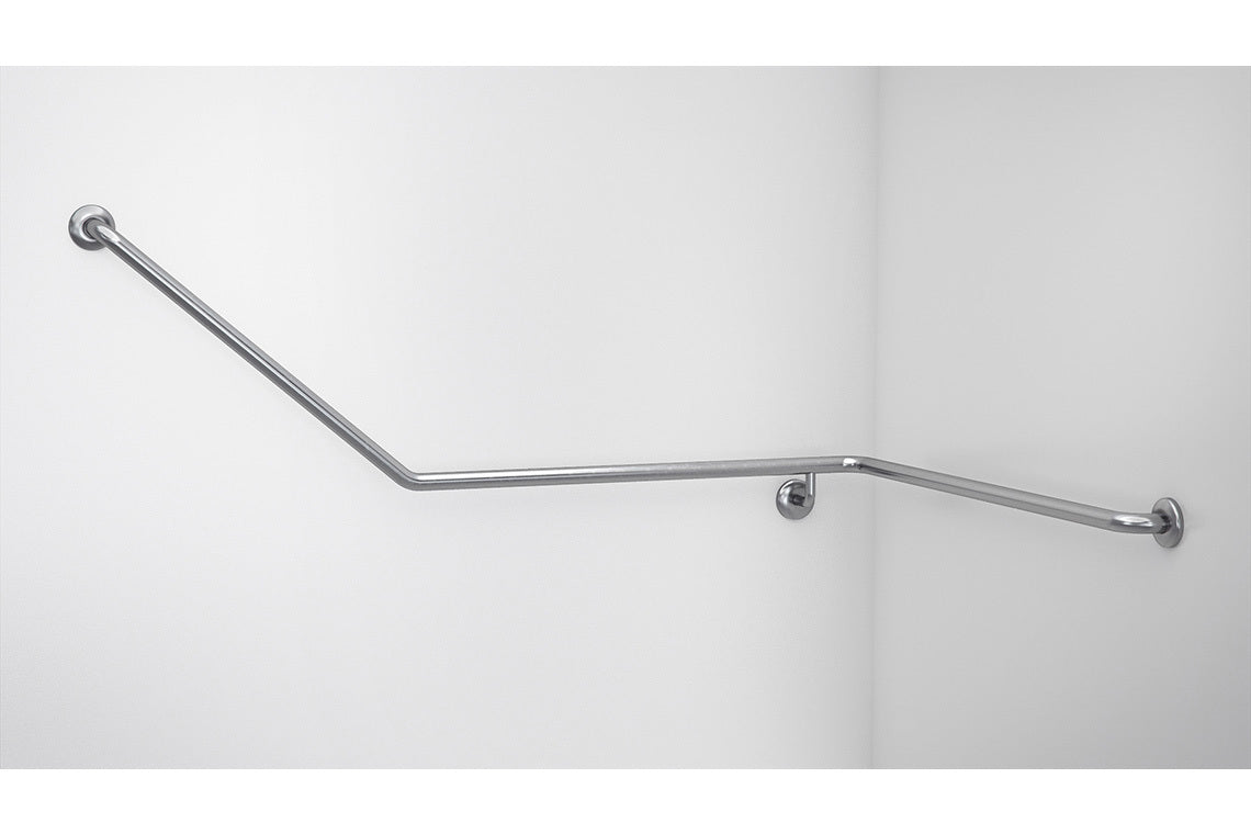 Wellbeing Accessible Toilet Angled Corner Grab Rail with 40° Bend – Right Hand