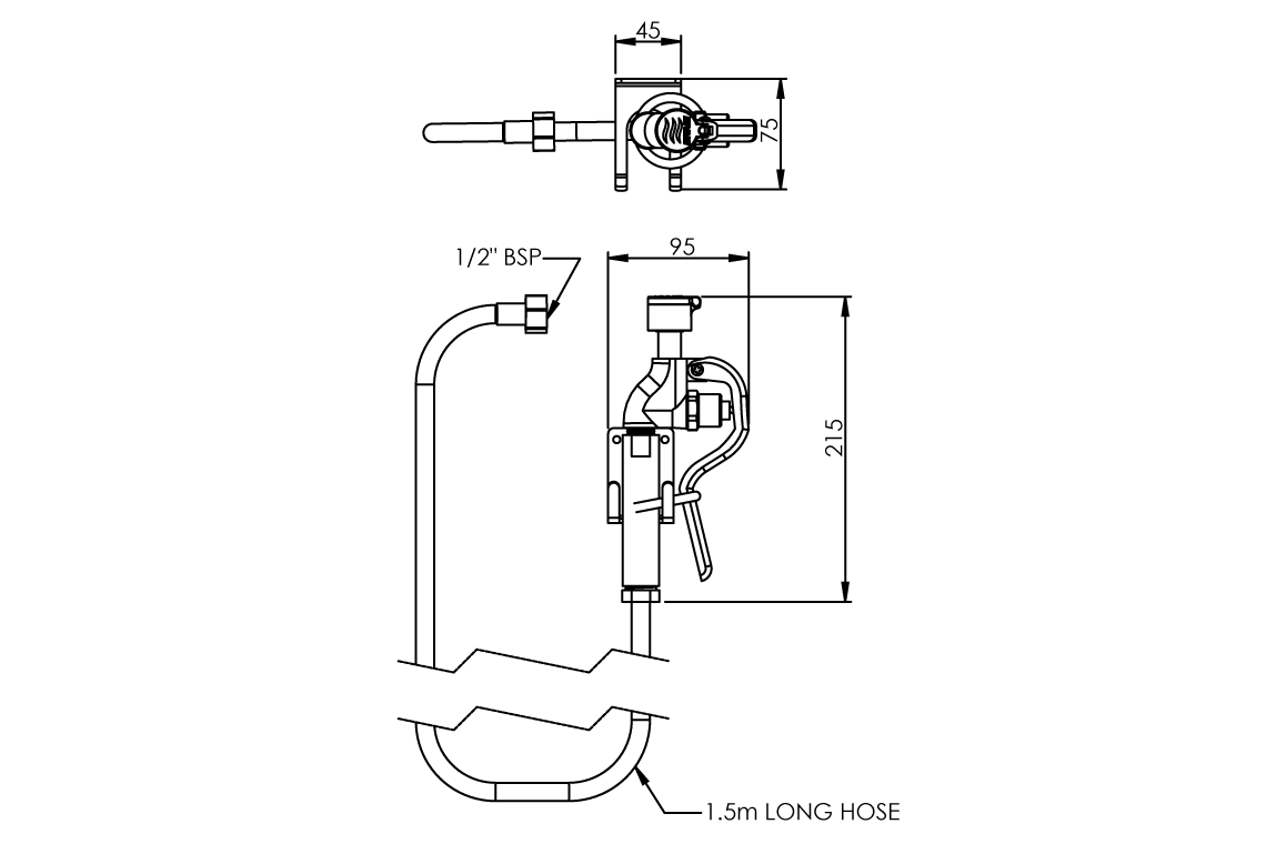 Wall Mounted Hand Held Drench Hose