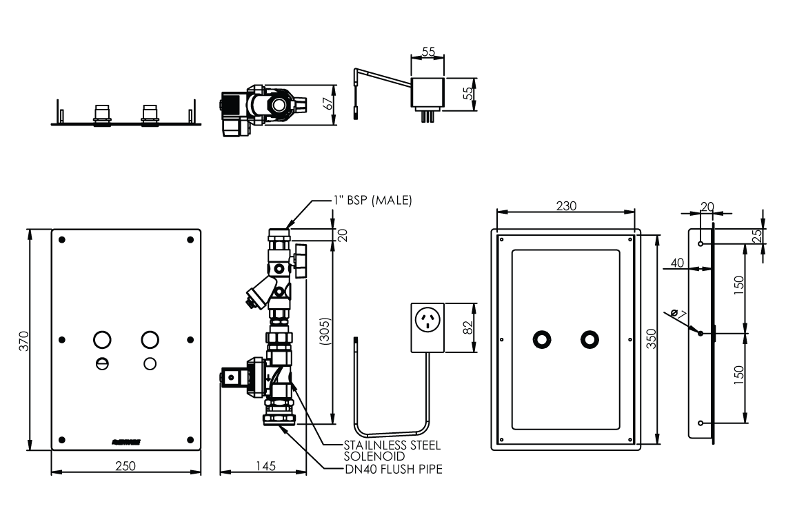 Touch-Activated Dual Flush WC Flushing System – Front Access