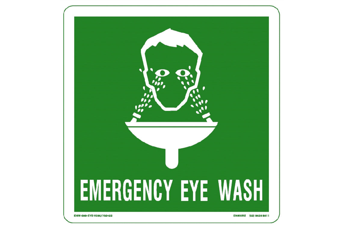 250×250 Emergency Eye Wash and/ or Shower Sign – Poly