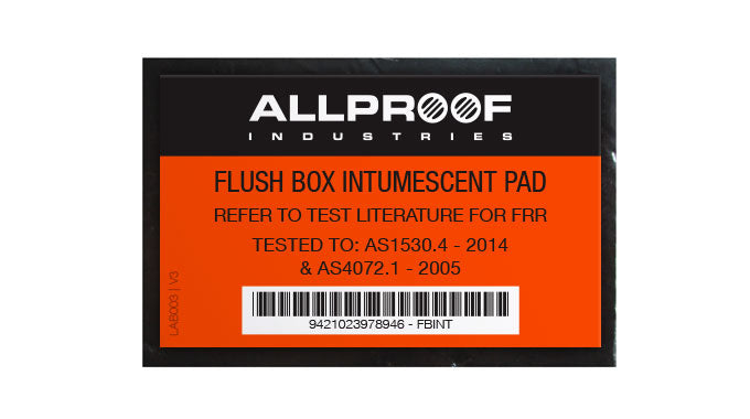 Flush Box Intumescent Pad - 70 x 45mm, Fire-Rated Wall Power Points