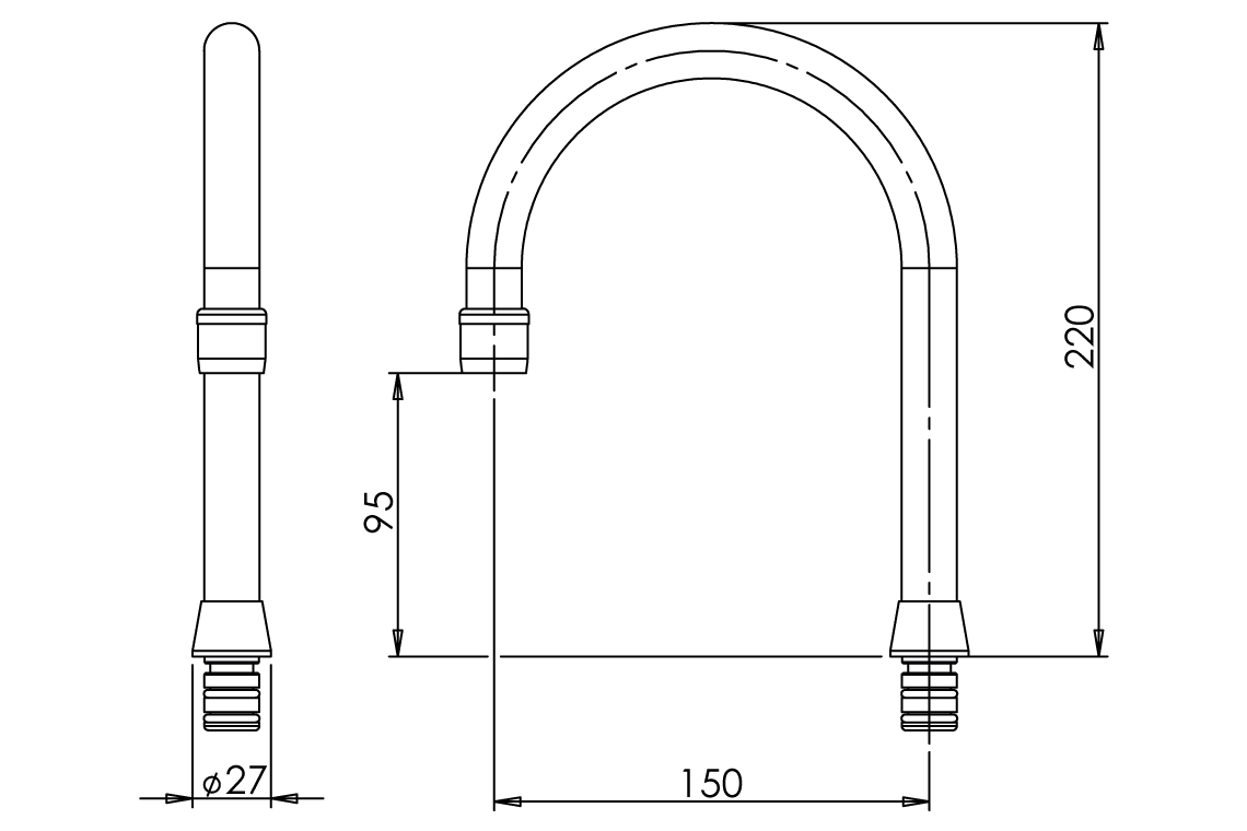 Curved Outlet Aerated