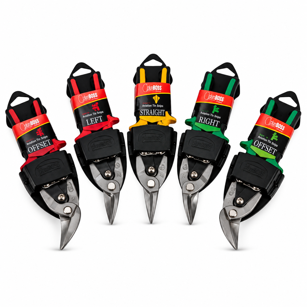 plumBOSS Aviation Snip Set 5pc - Left, Right, Straight & Offset Snips | PBKIT-SNIPS