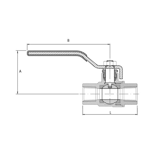 Ball Valve Gas/water Dr Brass Fxf Rc 3/4 Ss Lever