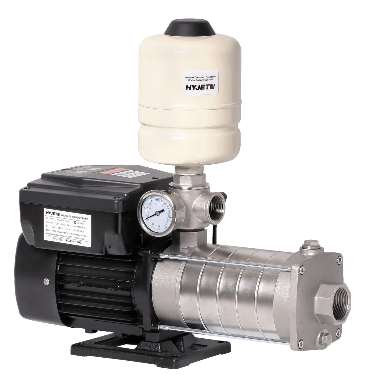 Hyjet VSD Horizontal Multistage Pressure Pump - 1100W, 230V, 116L/min