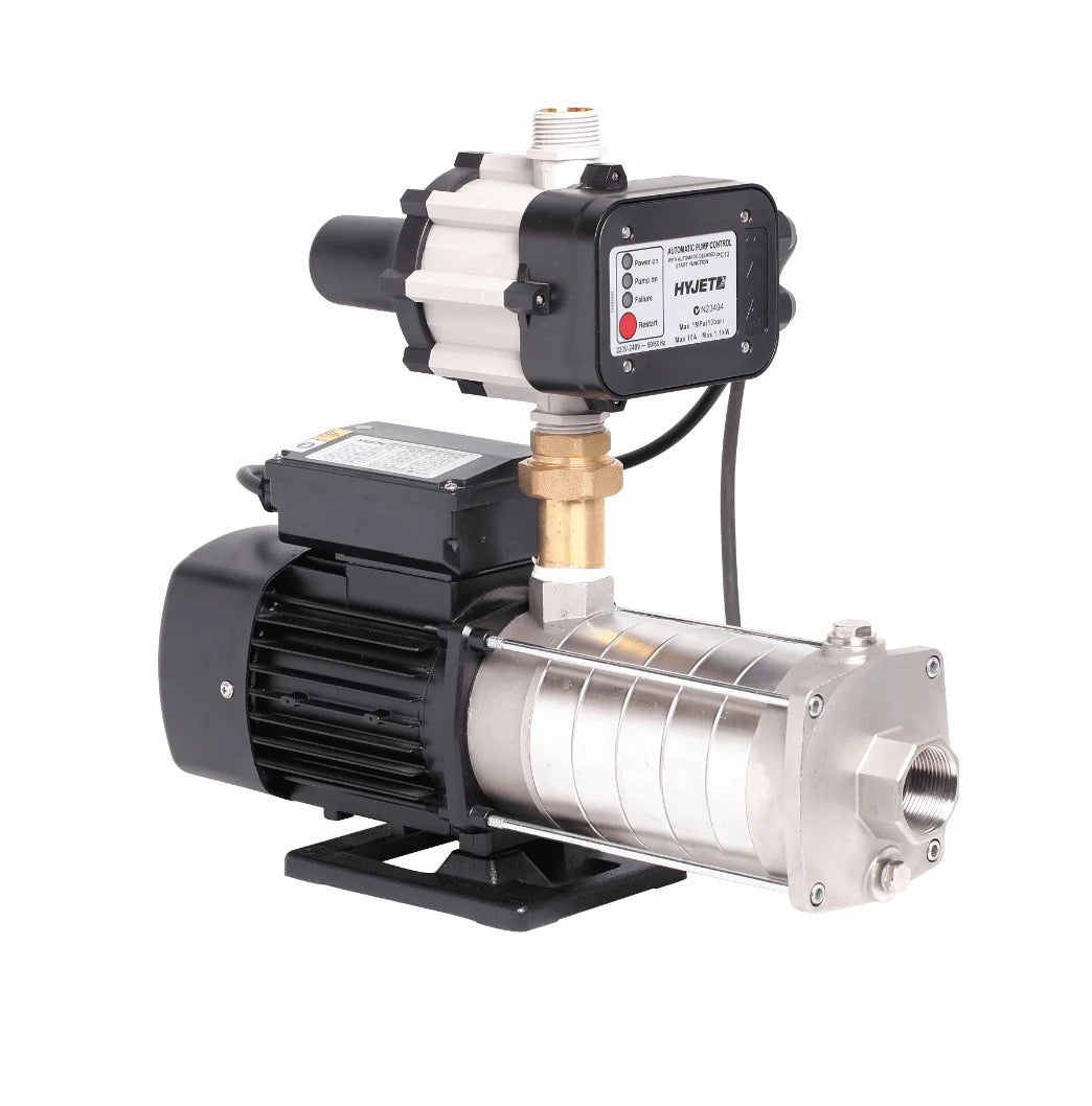 Hyjet Stainless Steel Horizontal Multistage Pressure Pump - 1100W, 240V