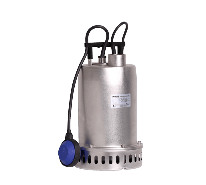 Hyjet Stainless Steel Automatic Submersible Pump - 1100W, 330L/min, 40mm Top Outlet