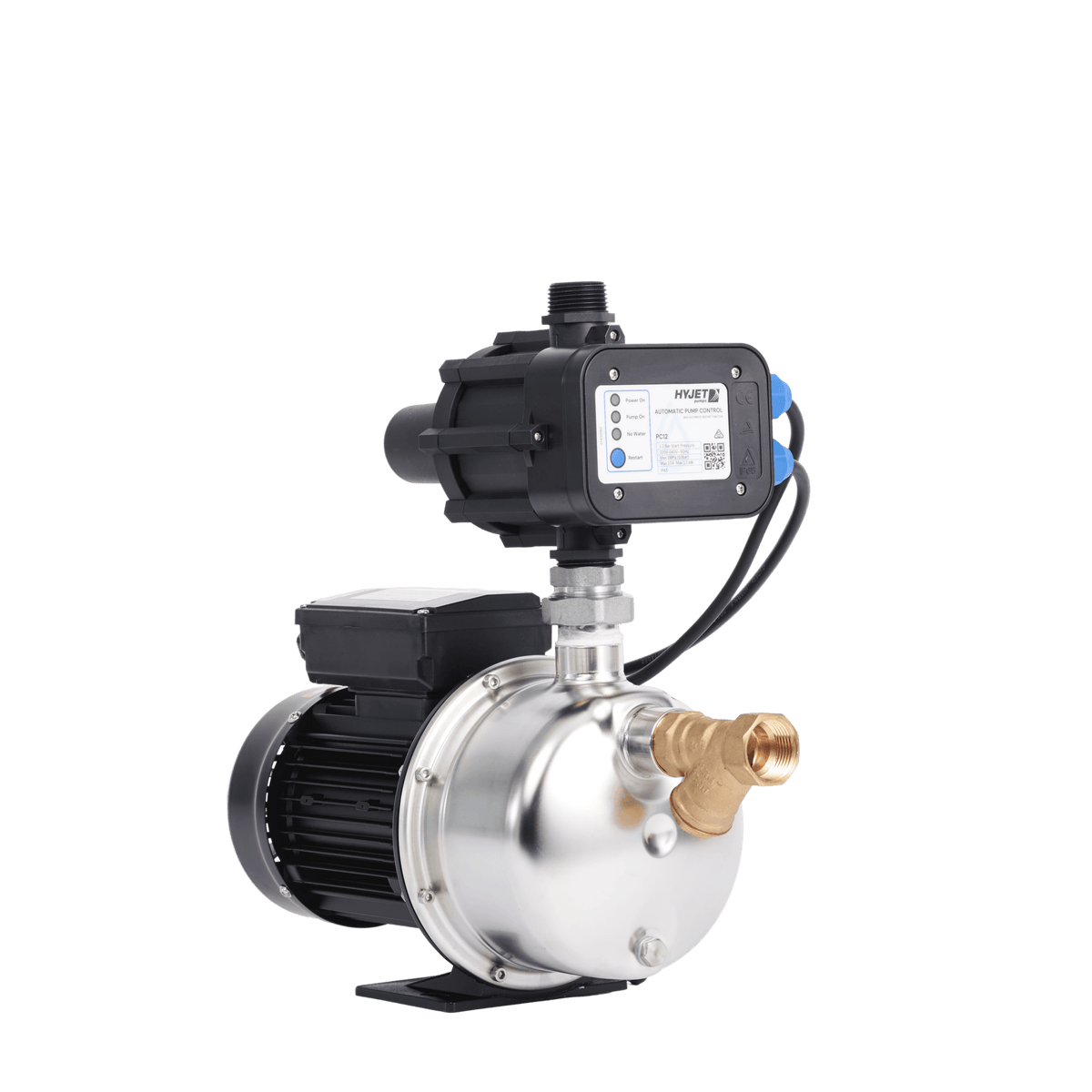 Hyjet Stainless Steel Jet Pressure Pump with PC10 Controller and Y Strainer - 750W, 240V