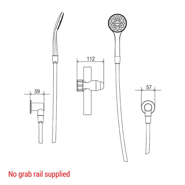 Glide Slide Shower Kit with Hose Restrictor Bracket Chrome Streamjet™ WELS 3 Star - 9L/min